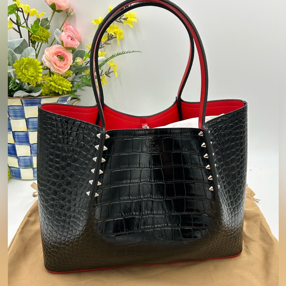 Christian Louboutin Black and Red Tote Bag